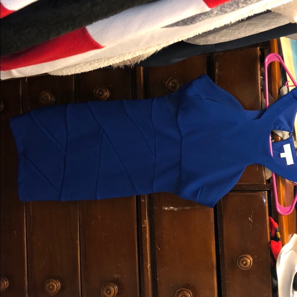 blue high neck homecoming dress!
